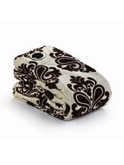 Saral Home - Medallion Chenille Blackout Window Curtains 1Pc,Brown. 4x5 Ft