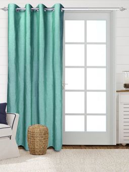 Saral Home - Solid Cotton Room Darkning Window Curtains 1 Pcs, Green 4x5 Feet