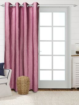 Saral Home - Solid Cotton Room Darkning Window Curtains 1 Pcs, Maroon 4x5 Feet