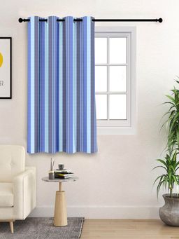 Saral Home - Joy Cotton Window Curtains 2Pcs, Blue. 4x5 Feet