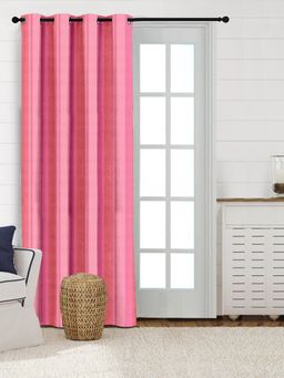 Saral Home - Joy Cotton Door Curtains 1Pc, Pink. 4x7 Feet