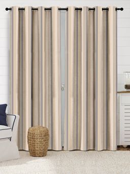 Saral Home - Joy Cotton 100% Blackout Long Door Curtains 2Pcs, Brown. 4x9 Feet