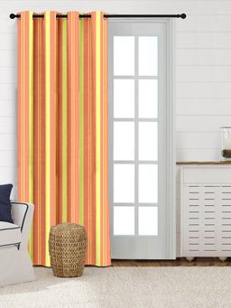 Saral Home - Joy Cotton 100% Blackout Long Door Curtains 1Pc, Orange. 4x9 Feet