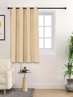Saral Home - Chawla Cotton 100% Blackout Window Curtain 1Pc, Beige. 4x5 Feet