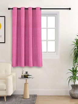 Saral Home - Chawla Cotton Window Curtain 2Pcs, Pink. 4x5 Feet