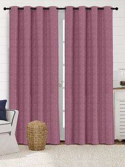 Saral Home - Chawla Cotton Room Darkening Long Door Curtain 2Pcs, MAROON 4x9 Feet