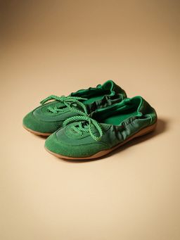 Theater - Women Kai Green Lace-Up Canvas Shoes