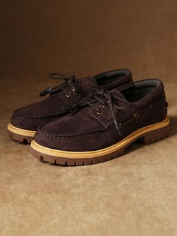 Theater - Women Passengers Suede Brown Boat Shoes