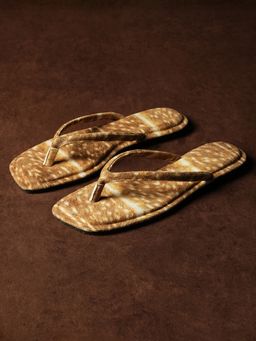 Theater - Annistons Beige Deer Printed Flats for Women