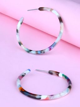 Accessorize London - Women's Multicolor Skinny Tort Hoop Earring