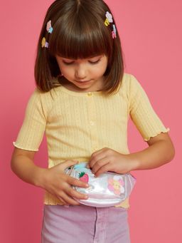 Accessorize London - Kids Silver Metallic Bum Sling Bag