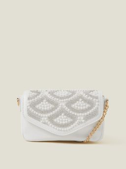 Accessorize London - Kids Girls Pearl Fan Mini Sling Bag