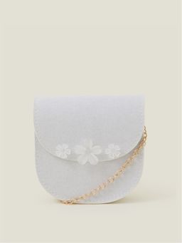 Accessorize London - Kids White Gem Flower Mini Sling Bag