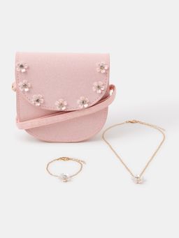 Accessorize London - Girls Jewel Flower Sling Bag & Jewellery Gift Set