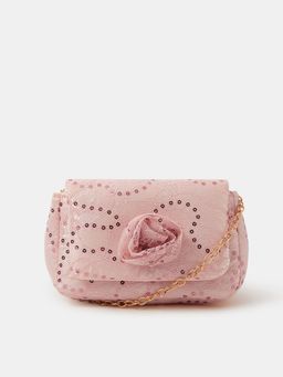 Accessorize London - Girls Lace Rosette Sequin Sling Bag