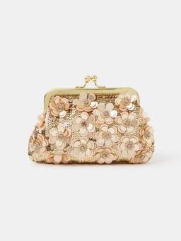 Accessorize London - Girls Sequin Multi Flower Clutch