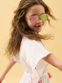 Accessorize London - Girls Cherry Heart Aviator Sunglasses-MA-10009436031