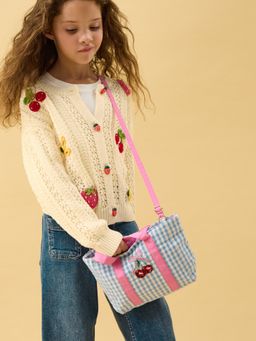 Accessorize London - Girls Mini Cherry Gingham Tote Bag