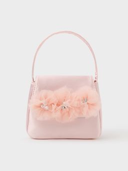 Accessorize London - Girls Tulle Flower Satin Sling Bag