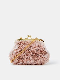 Accessorize London - Girls R Sequin Flower Clip Sling Bag