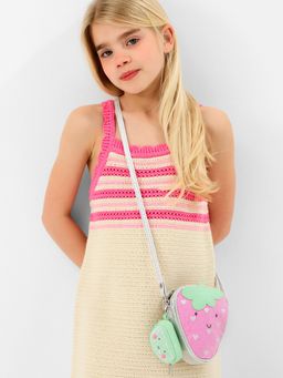 Accessorize London - Girls Strawberry Sling Bag & Lime Purse