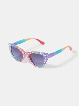 Accessorize London - Girls Foiled Hearts Rainbow Sunglasses-MA-10010908671