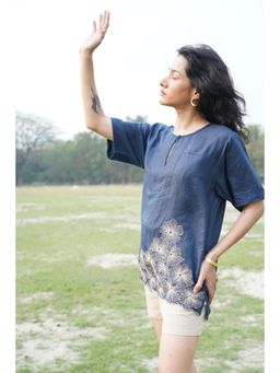 The House of Hemp - Meadow Drift Top - Navy Blue