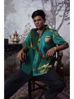 The House of Hemp - Emerald Monkey Mens Hemp Printed Shirt