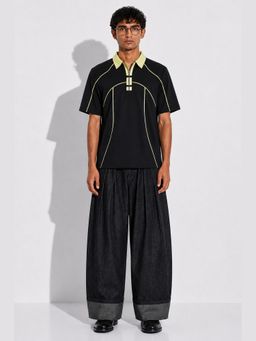 THNWHN - Farsi Pleated Denim- Black