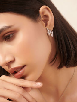 Shaya by CaratLane - Easy On Me Leaf Earrings in 925 Silver