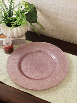 HomeTown - Jordan Glass Platter in Mauve Colour