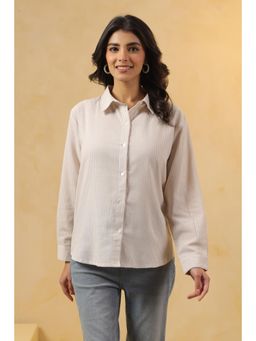 SAVI - Beige Stripes Full Sleeves Shirt
