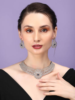 STILEADDA - Navy Blue Designer Ad Jewellery Set