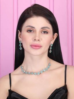 STILEADDA - Glamour Turquoise Ad Sleek Jewellery Set