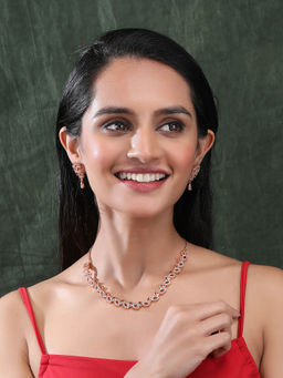 STILEADDA - Rose Gold Plated Ad Bela Jewellery Set