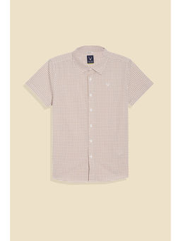 Allen Solly - Boys Beige Checks Casual Shirt
