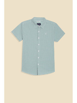 Allen Solly - Boys Green Checks Casual Shirt