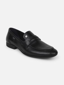 EZOK - Men Leather Loafer Moccasins Black