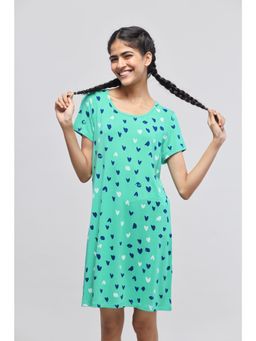 NeceSera - Green Heartsy Short Dress