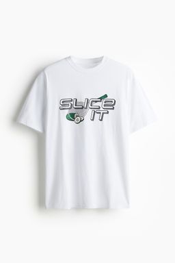 H&M - Men White Loose Fit Sports Top with DryMove