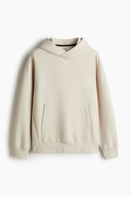 H&M - Men Beige Loose Fit Sports Hoodie with DryMove
