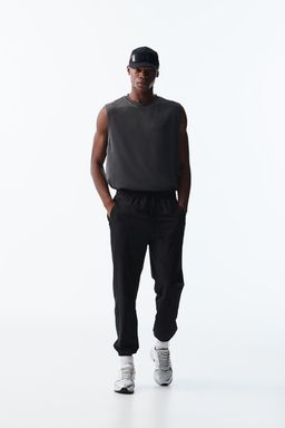 H&M - Men Black Regular Fit Track Pants with DryMove