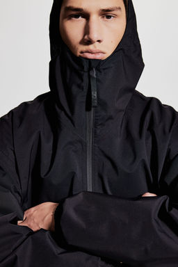 H&M - Men & Women Black Unisex Rain Jacket with StormMove
