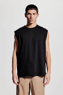 H&M - Men Black Loose Fit Sports Vest Top With DryMove