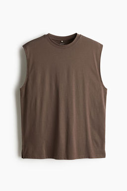 H&M - Men Brown Loose Fit Sports Vest Top With DryMove