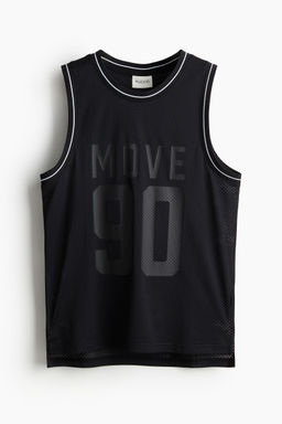 H&M - Men Black Loose Fit Basketball Vest Top With DryMove