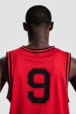 H&M - Men Red Loose Fit Basketball Vest Top With DryMove