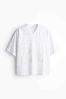 H&M - Men White Loose Fit Printed Sports Top With DryMove
