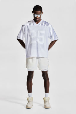 H&M - Men White Loose Fit Printed Sports Top With DryMove