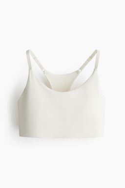H&M - Women White Light Support Sports Bra With SoftMove Lycra